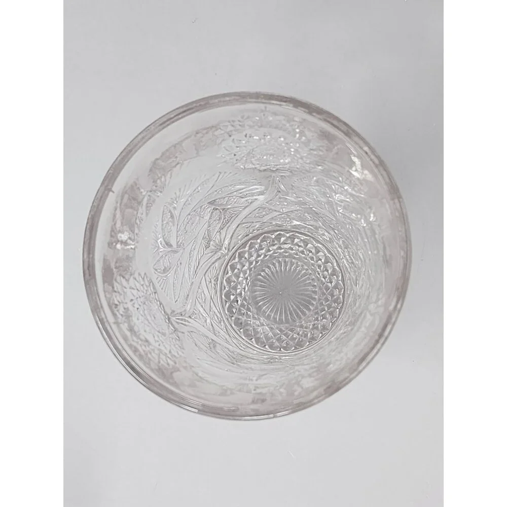 Vintage Miss Matched Cut‎ Glass Tumbler With Intricate Floral Geometric Patterns